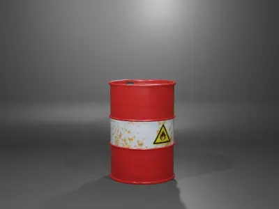 Oil Barrel Low-poly 3D model 2