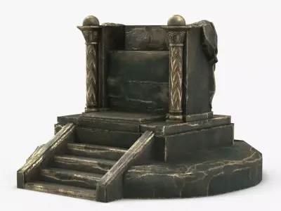 Throne PBR Low-poly 3D model