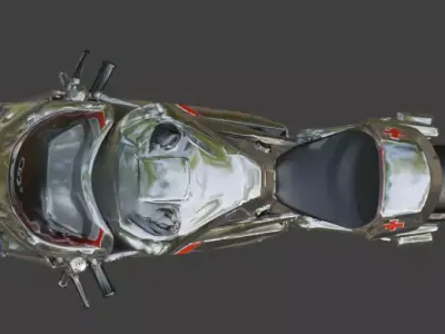 Futuristic Medical Response Motorcycle 3D Model Low-poly 3D model
