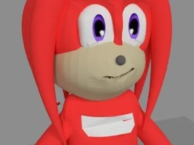 sonic knuckles non rigged Low-poly 3D model