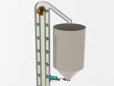 Industrial conveyor system 3D model