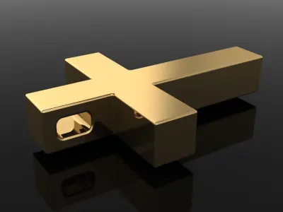 BOXED CROSS ANTIQUE RUSTIC STYLE RELIGIOUS FASHION PENDANT 3D print model