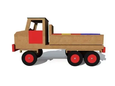 truck with wooden blocks 3D model