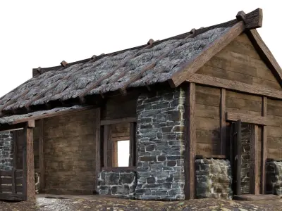 Medieval House 11 PBR 4K GameReady Low-poly 3D model