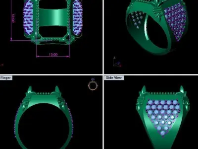 EMERALD STONE MEN RING 3D print model