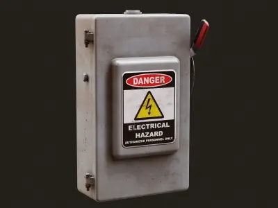 Low Poly PBR Fuse Box Low-poly 3D model