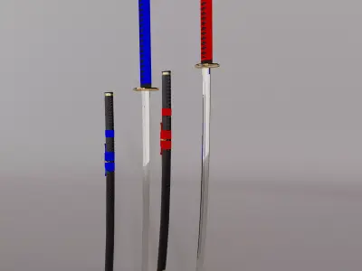 Katana Cinematic gamedev Low-poly 3D model