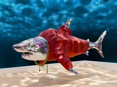 Gangster Shark Low-poly 3D model