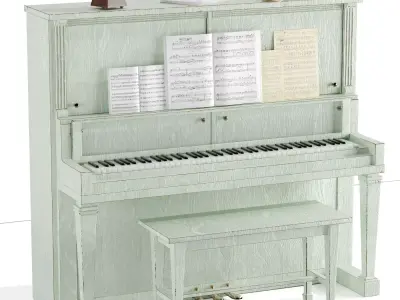 Piano vintage set 1 3D model