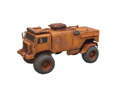 sci fi rusty truck 6x6 3D model