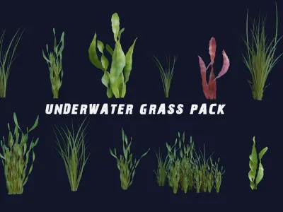 Underwater Grass Pack 3D model