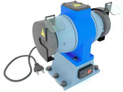 Industrial machine tool - Grinder machine blue 3D model