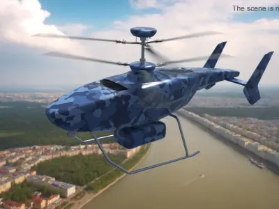  VRT-300 Naval UAV Helicopter Blue Camo 