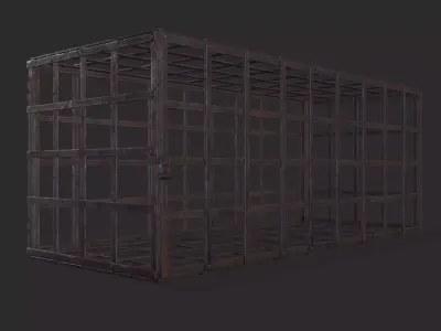 Metal Cage Low-poly 3D model