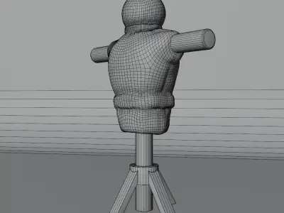 Realistic Wooden Training Dummy  Stylized Scarecrow Target Model Low-poly 3D model