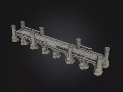 Castle Bridge Replica  Timeless Medieval Crossing 3D model