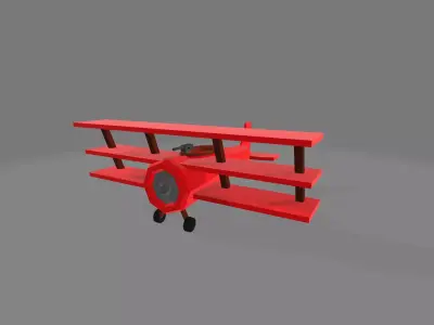 the red barons plane Low-poly 3D model