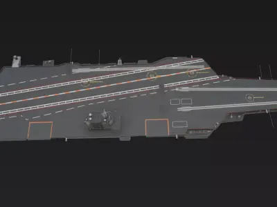 CHINA CNS Fujian  Aircraft Carrier Low-poly 3D model