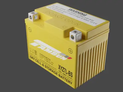 Motorcycle Battery Low-poly 3D model purchase
