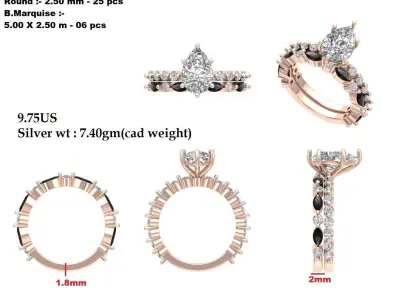Wedding Ring  3D print model 393
