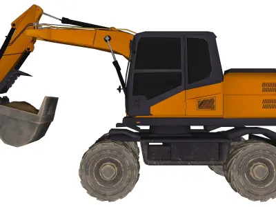 Excavator orange 3D model by wedigitize