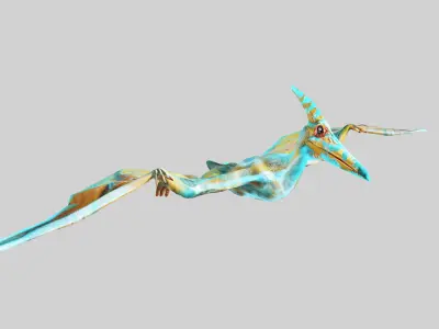 Pterosaurs Dinosaur Animated Game Asset Low-poly 3D model