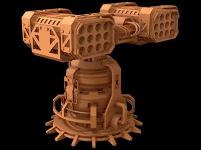 Missile Launcher 2 - Clay 3D model