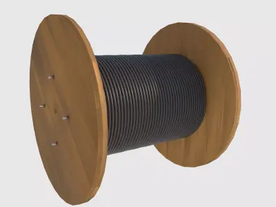 Cable reel Free low-poly 3D model