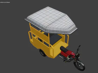 Chingchi Traditional Motorcycle Rickshaw  Free 3D model