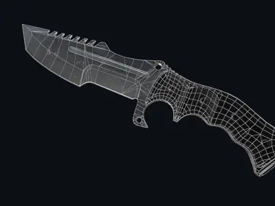 Military Knife Low-poly 3D model get