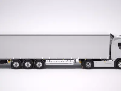 Generic Tautliner Semi Trailer 3D model