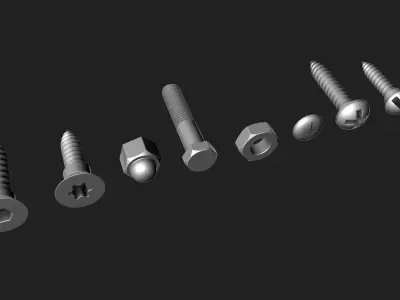 Screws AND bolts 3D model purchase