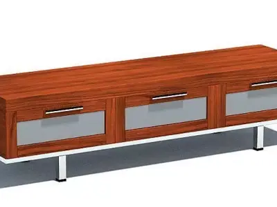 Wood Storage Office Table 3D model