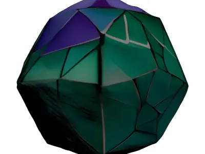 Iridescent Faceted Crystal Gemstone 3D model