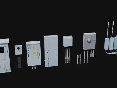 electrical box collection Low-poly 3D model purchase