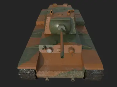 Low Poly Tank KV1 Como 001 Low-poly 3D model