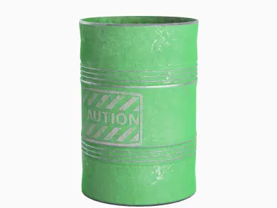 Old Steel Barrel 03 Low-poly 3D model purchase