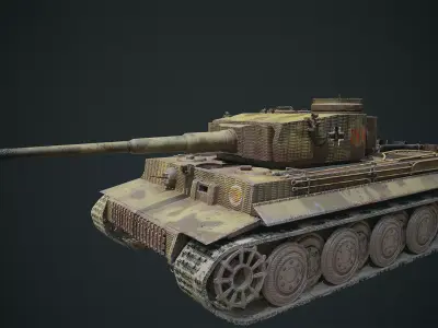 Tiger 1 PBR GameReady Low-poly 3D model