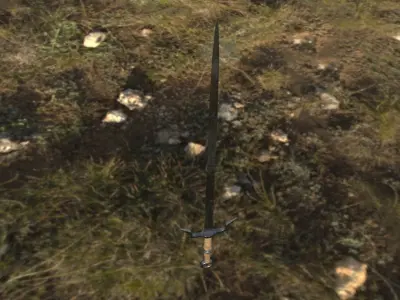 Witcher Style Sword Low-poly 3D model