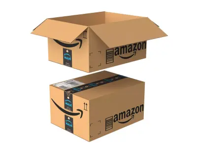 Amazon Box 2B PBR 09 Low-poly 3D model