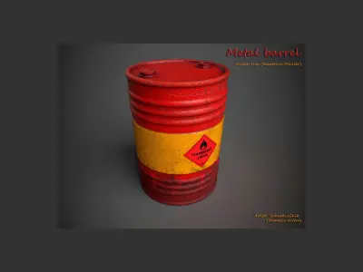 Metal Barrel Free 3D model