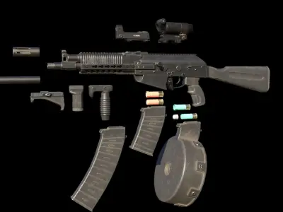 ASR-12 Automatic Combat Shotgun Low-poly 3D model