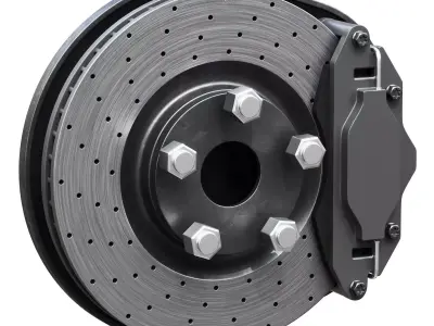 Car braking system for sport cars 3D model