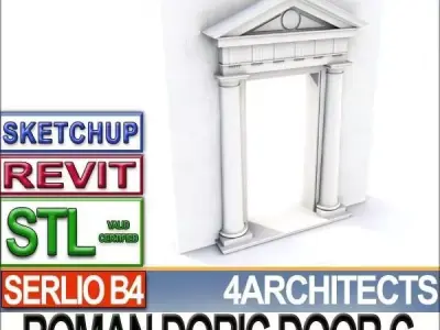 Renaissance Doric Door C Revit STL Printable 3D print model purchase