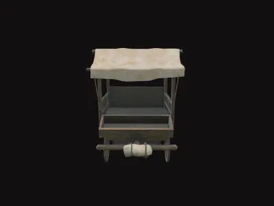Medieval Cart V03 Low-poly 3D model