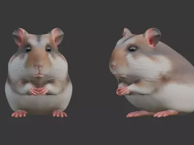 Hamster 3D Scan Print Miniature 3D model