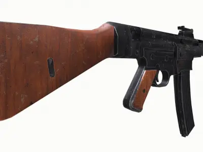MP 44 Assault Rifle low-poly PBR Free low-poly 3D model