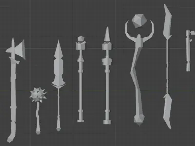 Low Poly Weapon Little Pack For Mobile Game Low-poly 3D model