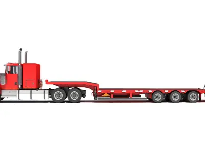 Truck with Platform Trailer 3D model order