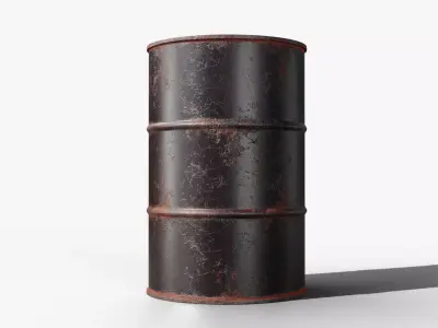 Steel Barrel - Black - Rusted 3D model